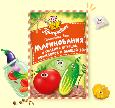 Приправа Универс. для марин и сол помидор, огурц и овощей 30г*30 Приправыч