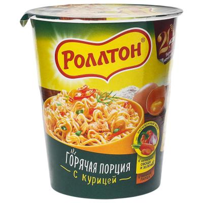 Ролтон Лапша б/п с курицей яичная СТАКАН 70г*24
