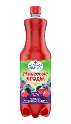 Калинов Родник Черника-Ежевика-Брусника морсовые ягоды напиток б/а не газ 1,7л*6