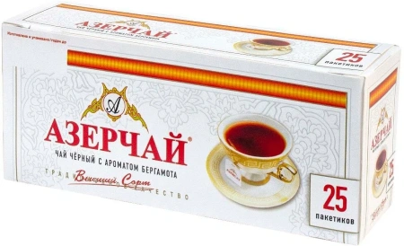 Азерчай Tea 25 пак. бергамот черный чай *12 БЕЗ КОНВЕРТА