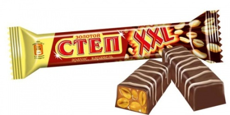Степ золотой  XXL конфета с орехом 70г*20 шт