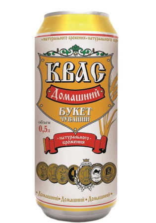 Квас "Домашний" 0,45 л ж/б (24) Букет Чувашии